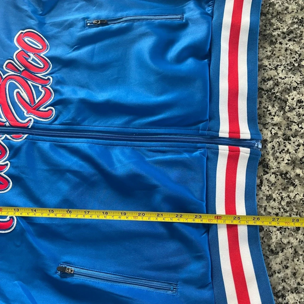 Puerto Rico Blue Baseball Athletic Zip-Up Jacket - Picture 7 of 8
